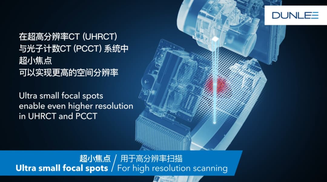 超小焦点可在超高分辨率CT和光子计数CT系统中实现更高空间分辨率